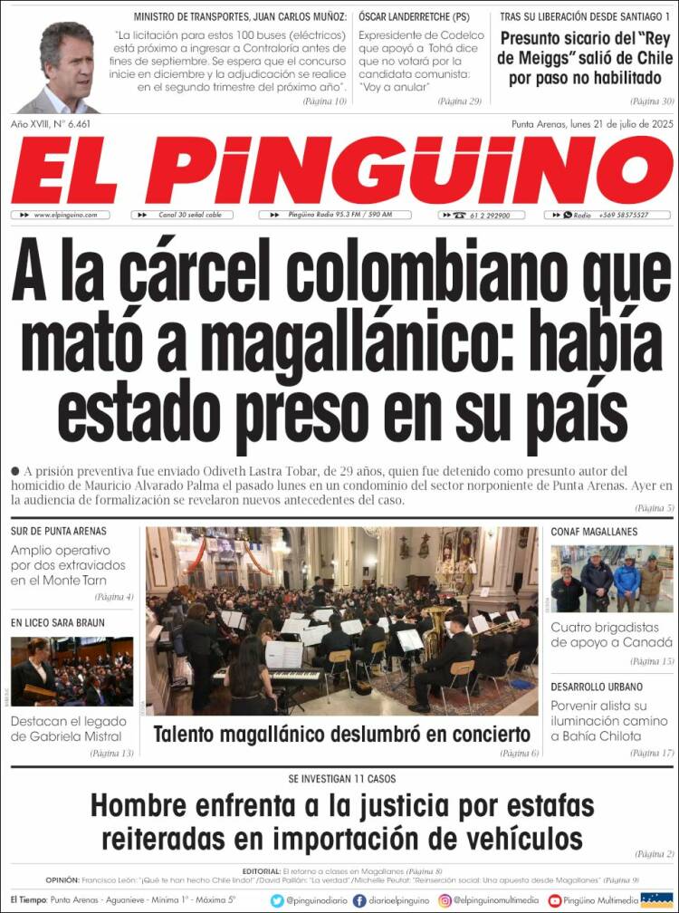 Portada de El Pingüino (Chile)