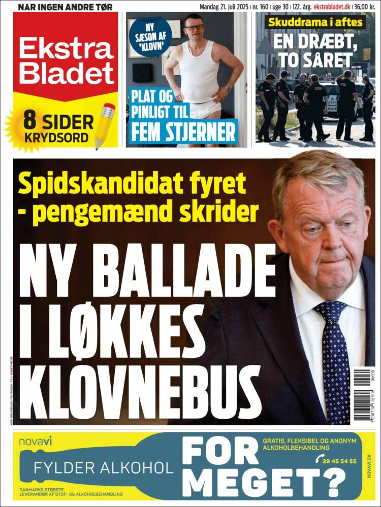 Portada de Ekstra Bladet (Dinamarca)