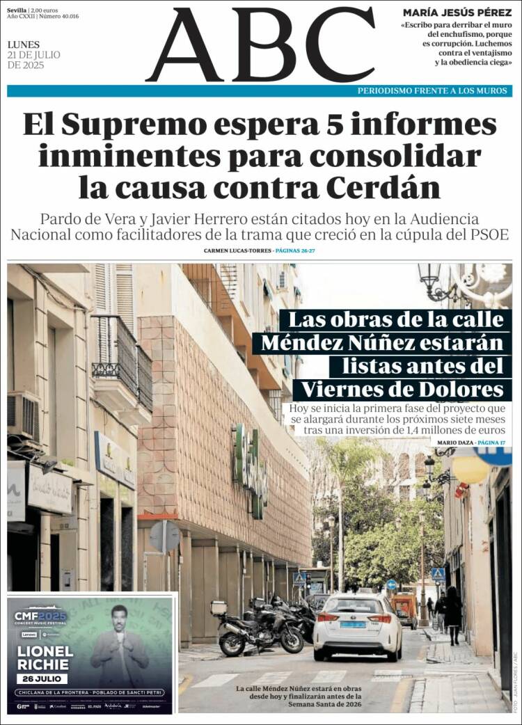 Portada de ABC - Sevilla (España)