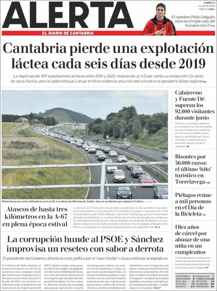 Portada de Alerta - El Diario de Cantabria (España)