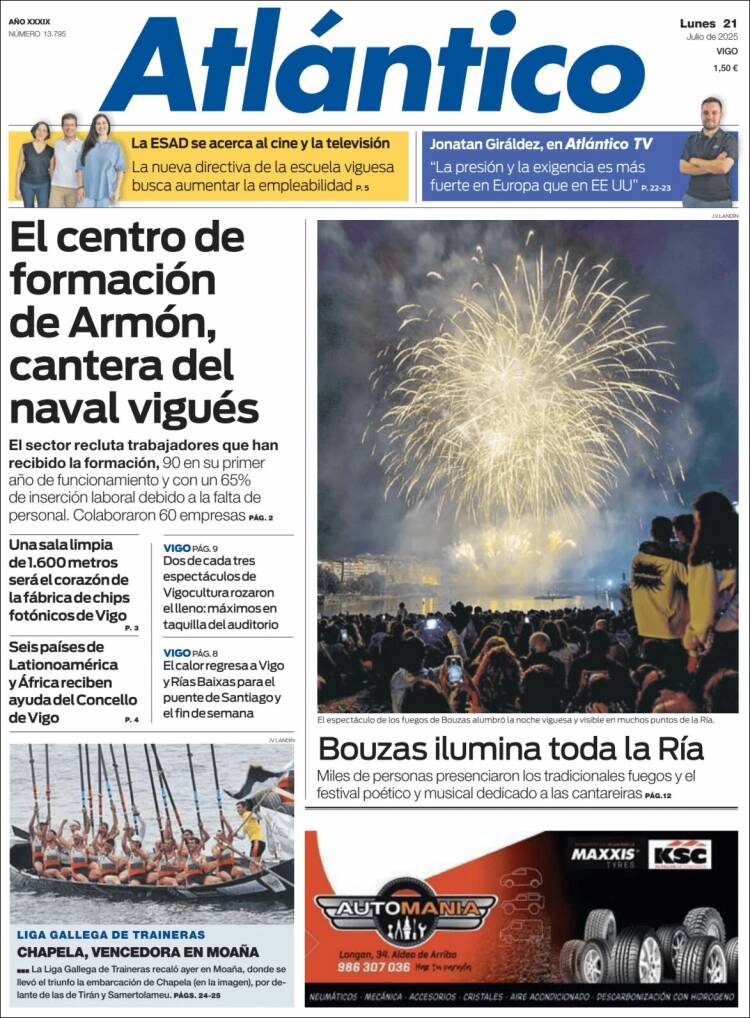 Portada de Atlántico Diario (España)