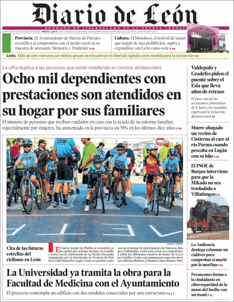 Portada de Diario de León (España)