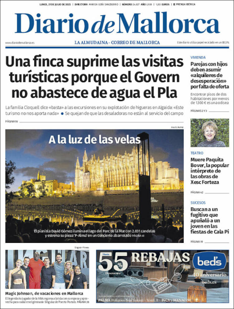 Portada de Diario de Mallorca (España)