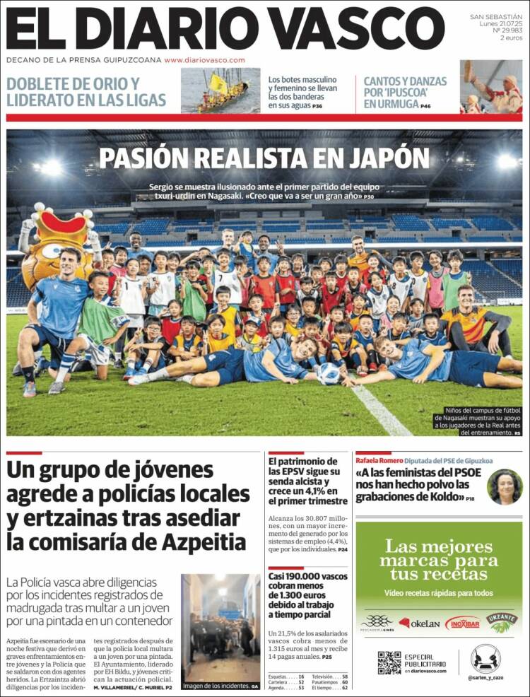 Portada de Diario Vasco (España)