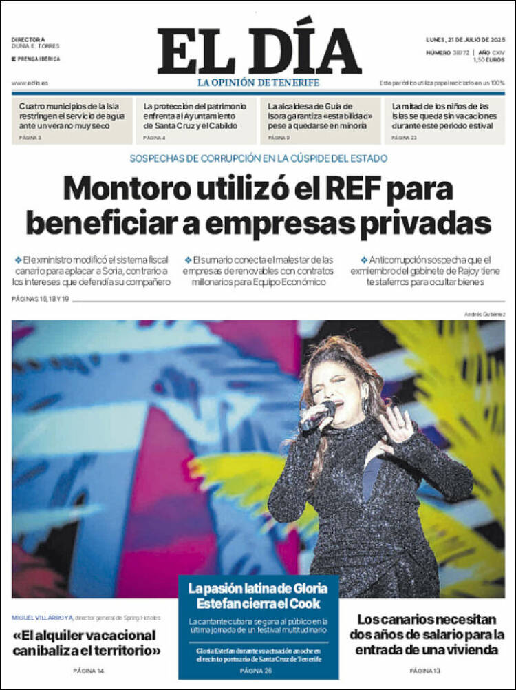 Portada de El Día (España)