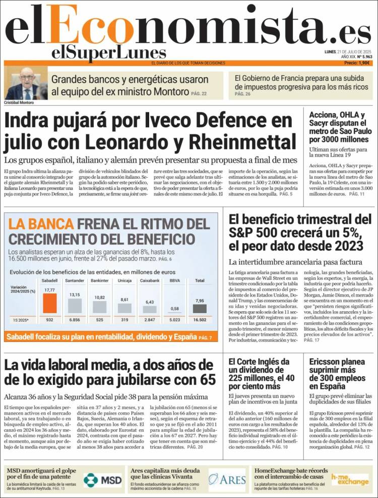 Portada de El Economista (Spain)