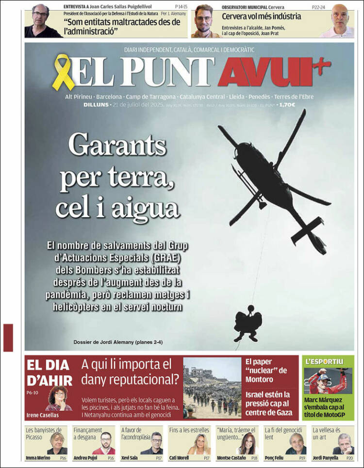 Portada de El Punt Avui (España)
