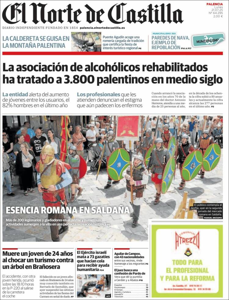Portada de Norte de Castilla - Palencia (España)