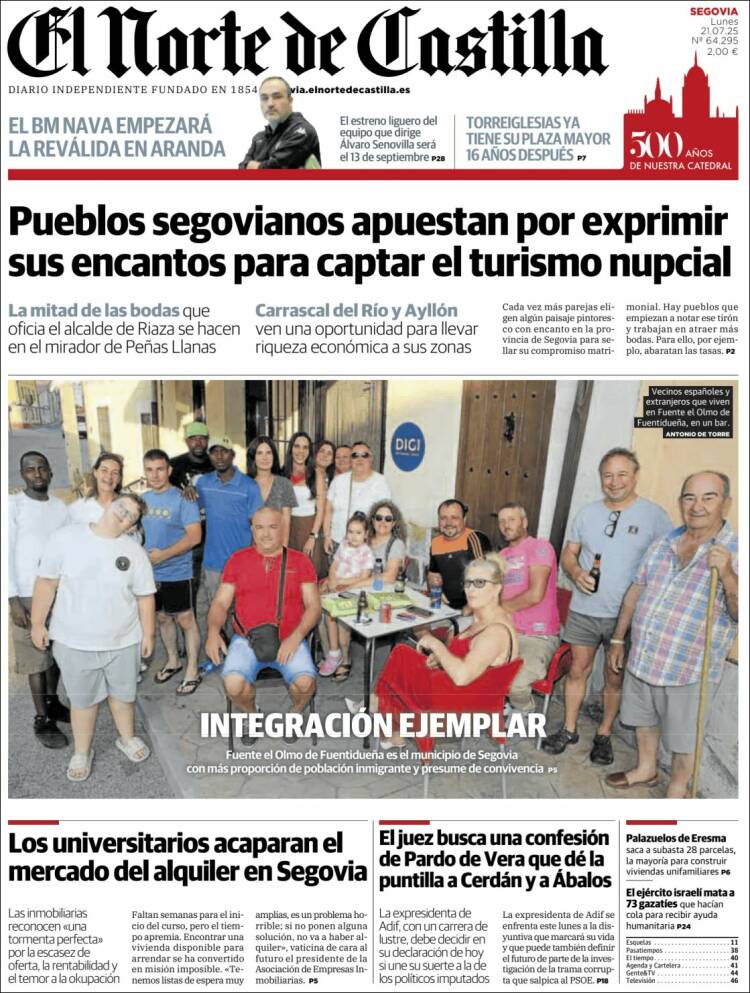 Portada de Norte de Castilla - Segovia (España)