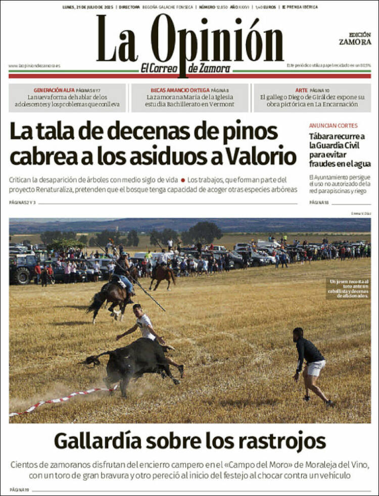 Portada de La Opinión - El Correo de Zamora (España)