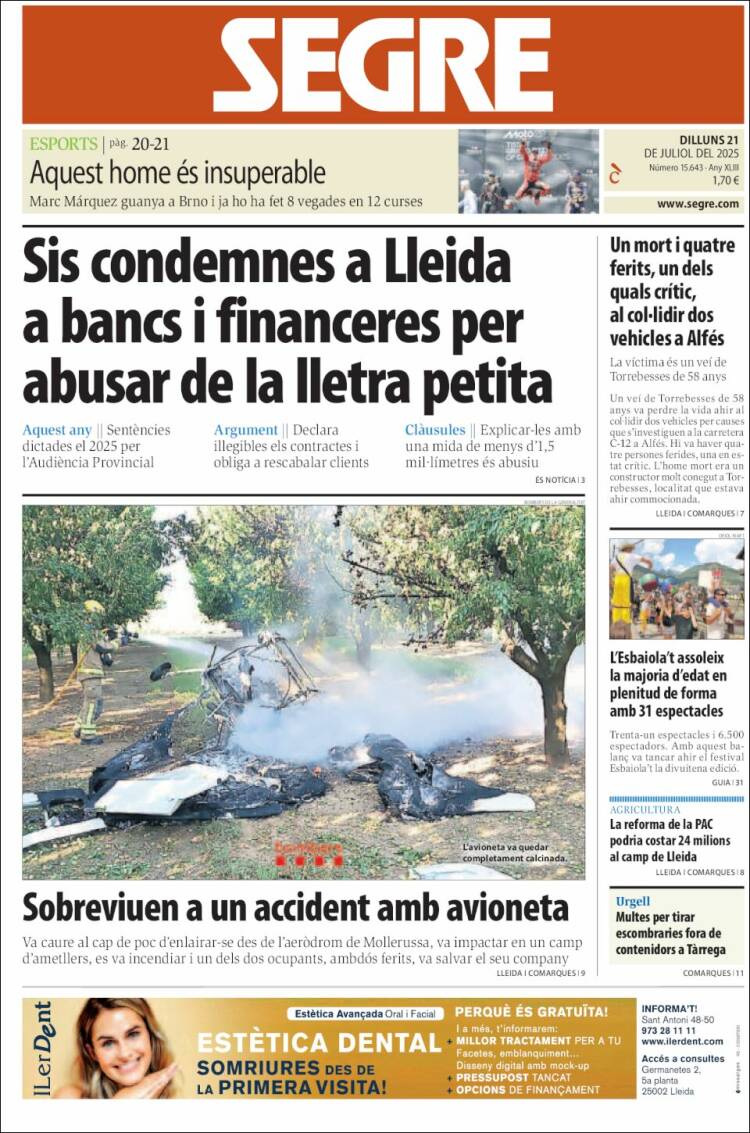 Portada de Segre (Spain)