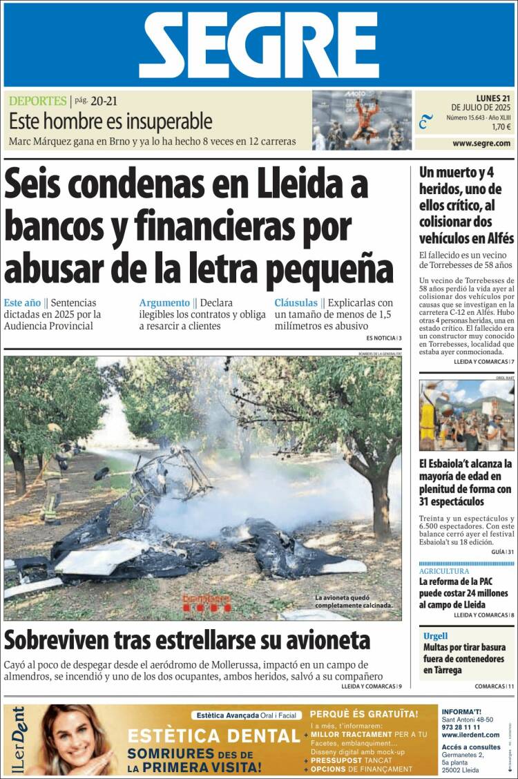 Portada de Segre  (España)