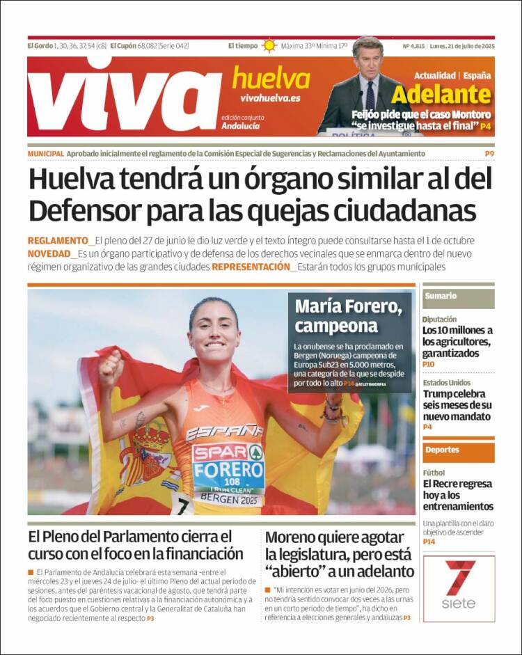 Portada de Viva Huelva (España)