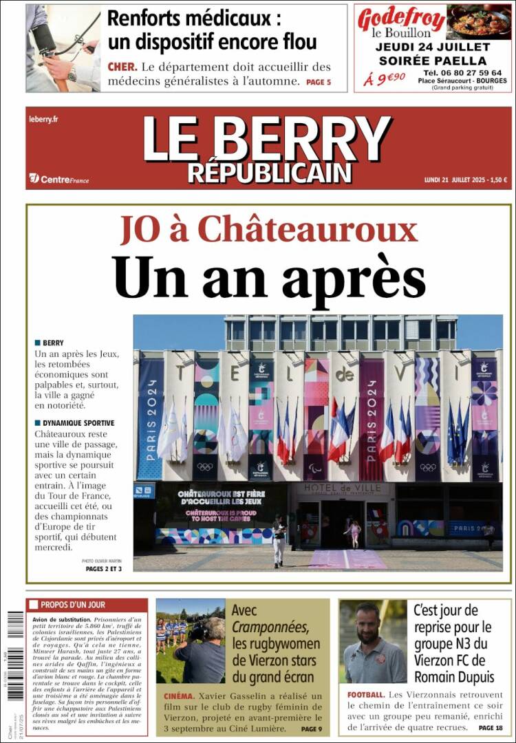 Portada de Berry Republicain (Francia)