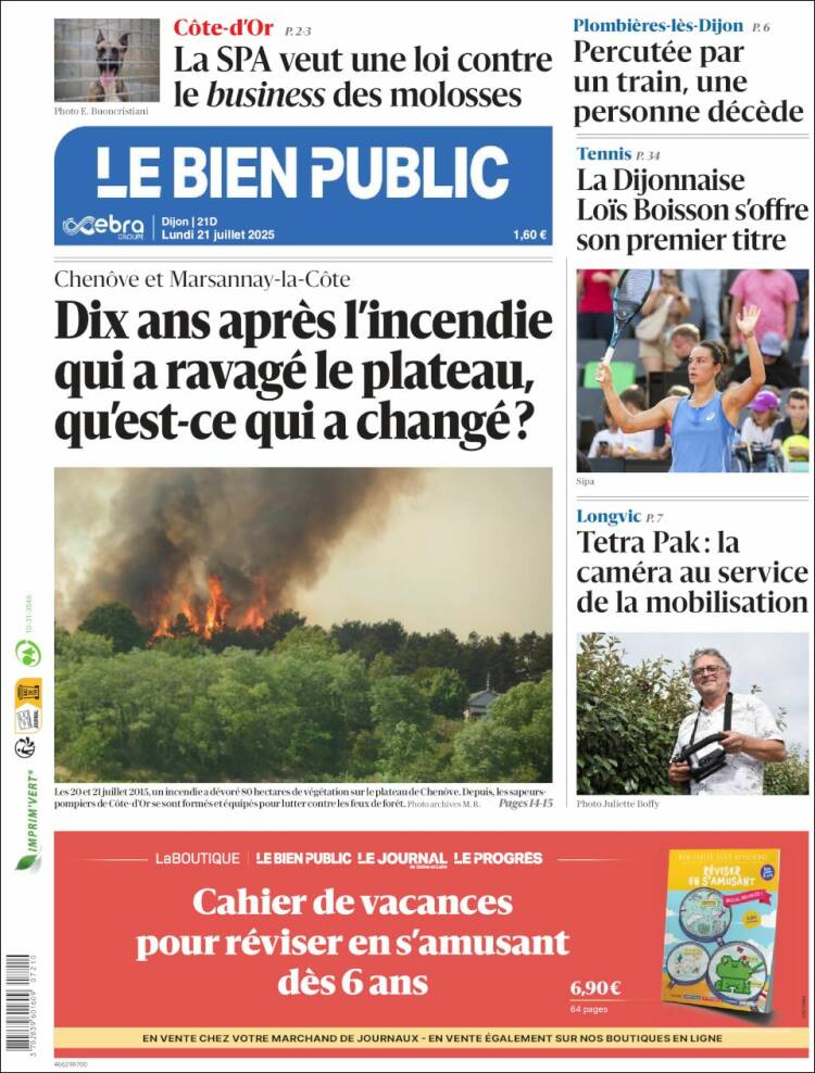 Portada de Le Bien Public (Francia)