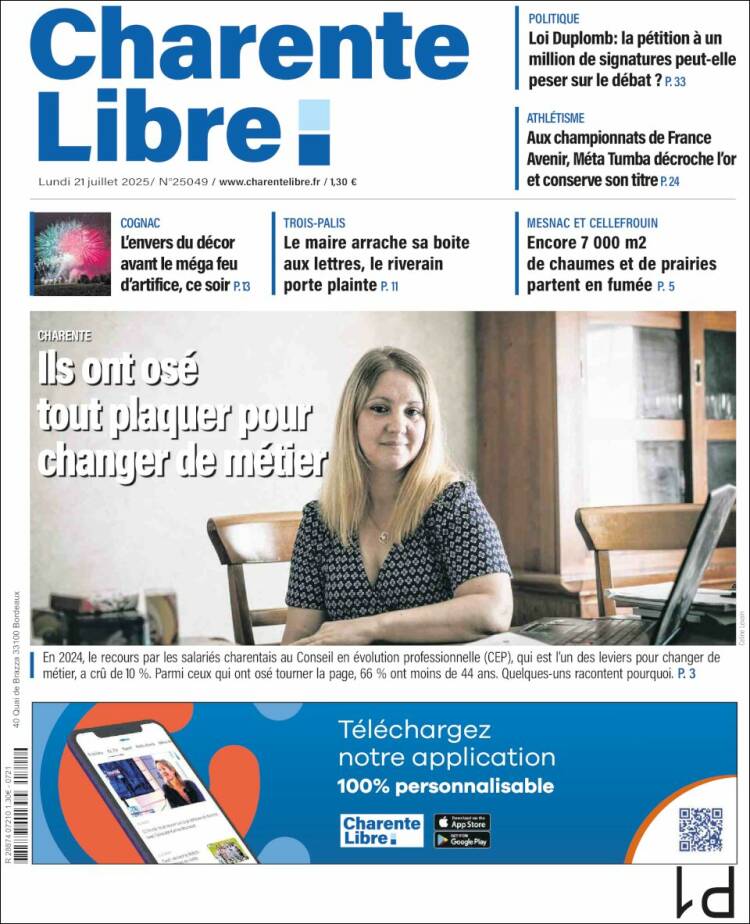 Portada de Charente Libre (France)