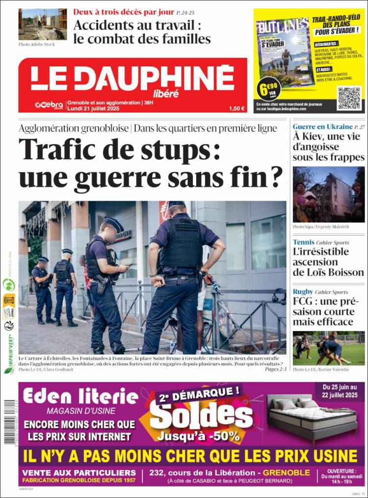 Portada de Le Dauphiné Libéré (Francia)
