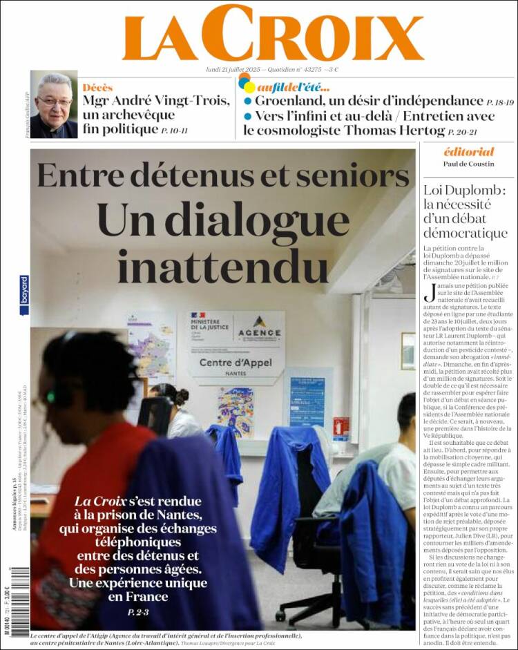 Portada de La Croix (Francia)
