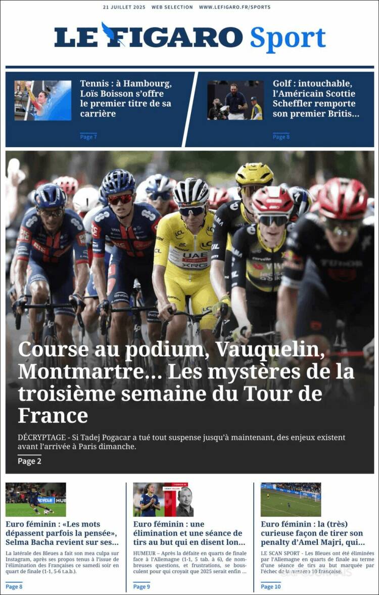 Portada de Le Figaro Sport (Francia)