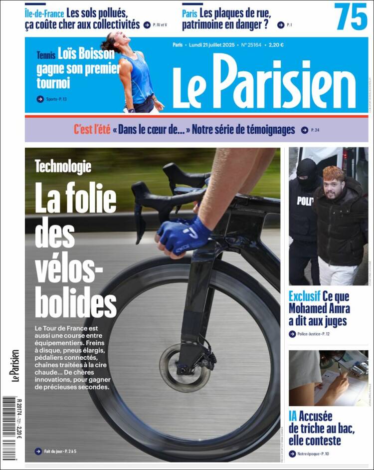 Portada de Le Parisien (Francia)