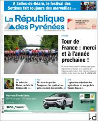 Portada de La République des Pyrénées (Francia)