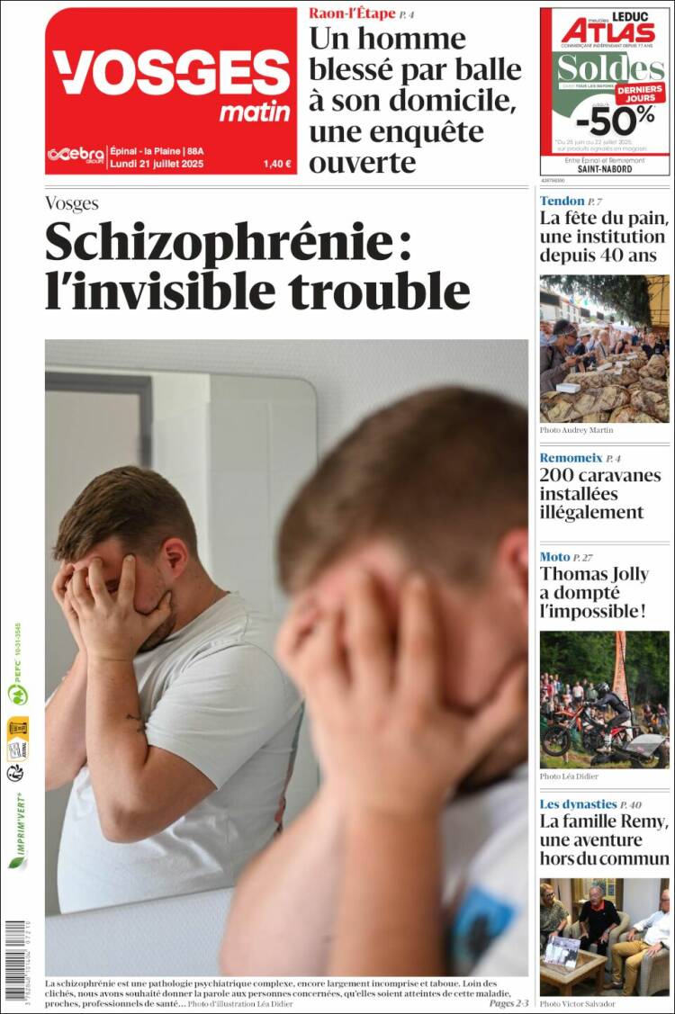 Portada de Vosges Matin (Francia)