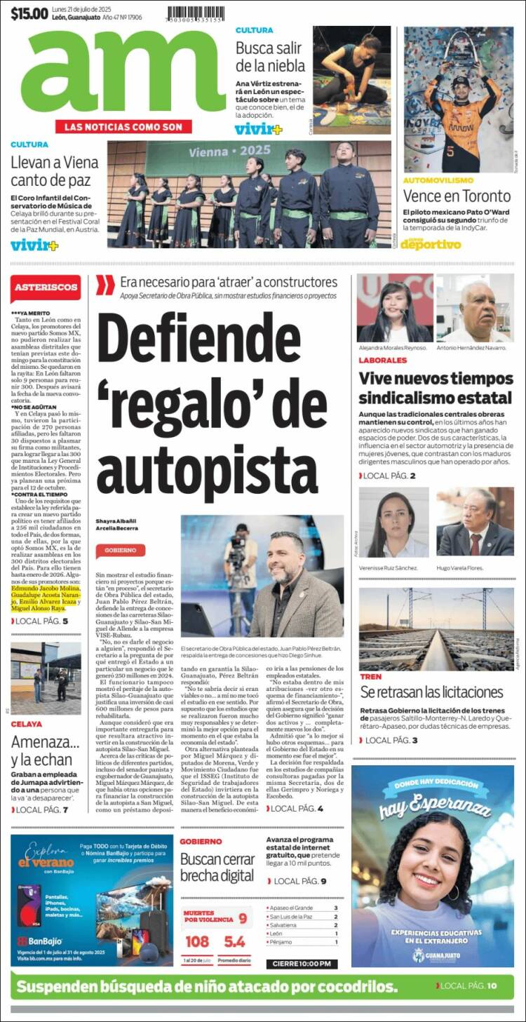 Portada de Al Día A.M. (México)