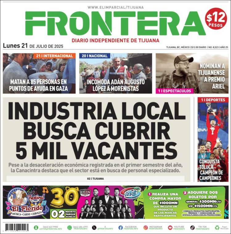 Portada de Frontera (México)
