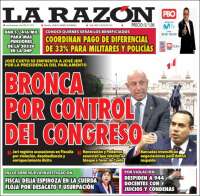 Portada de La Razón (Perú)