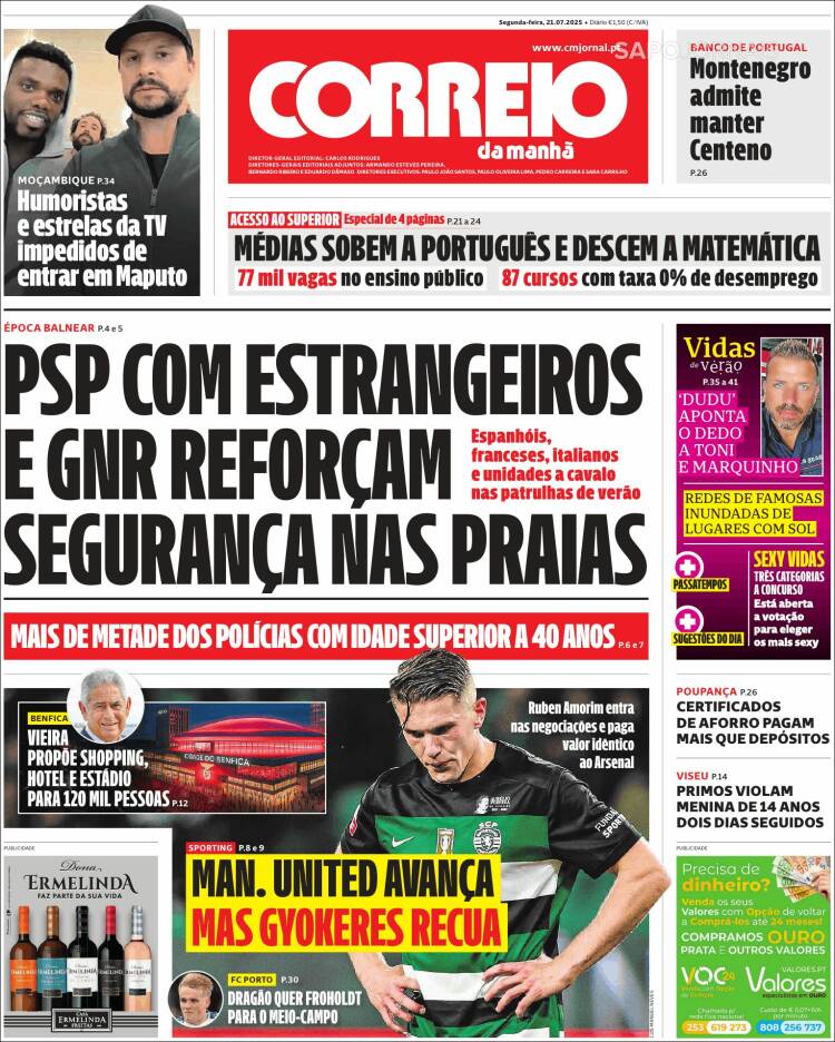 Portada de Correio da Manhã (Portugal)
