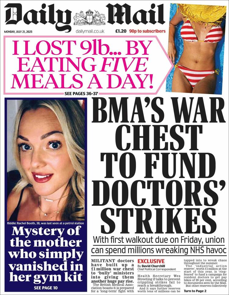 Portada de Daily Mail (Reino Unido)