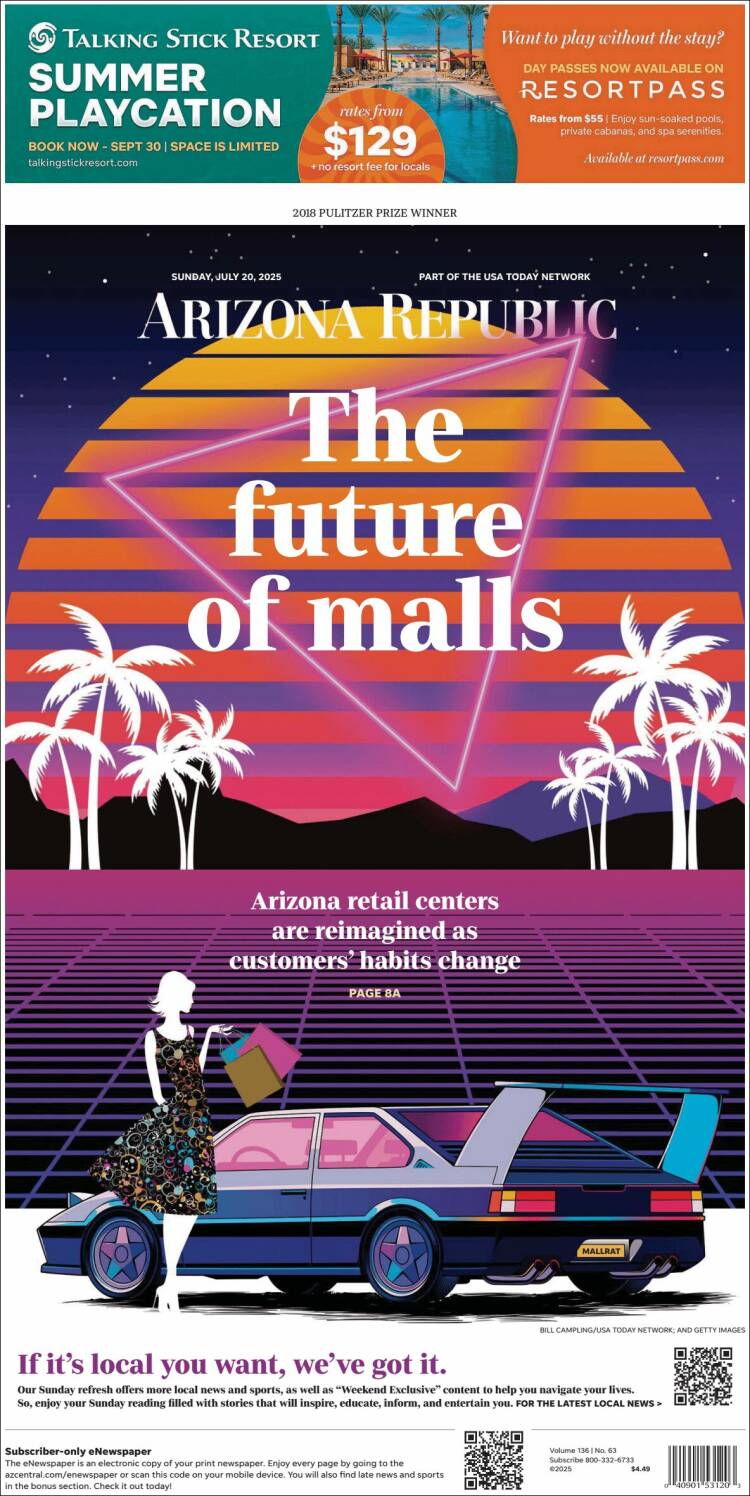 Portada de Arizona Republic News (USA)