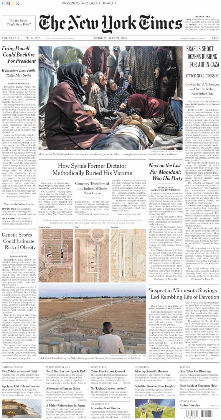 Portada de New York Times (USA)