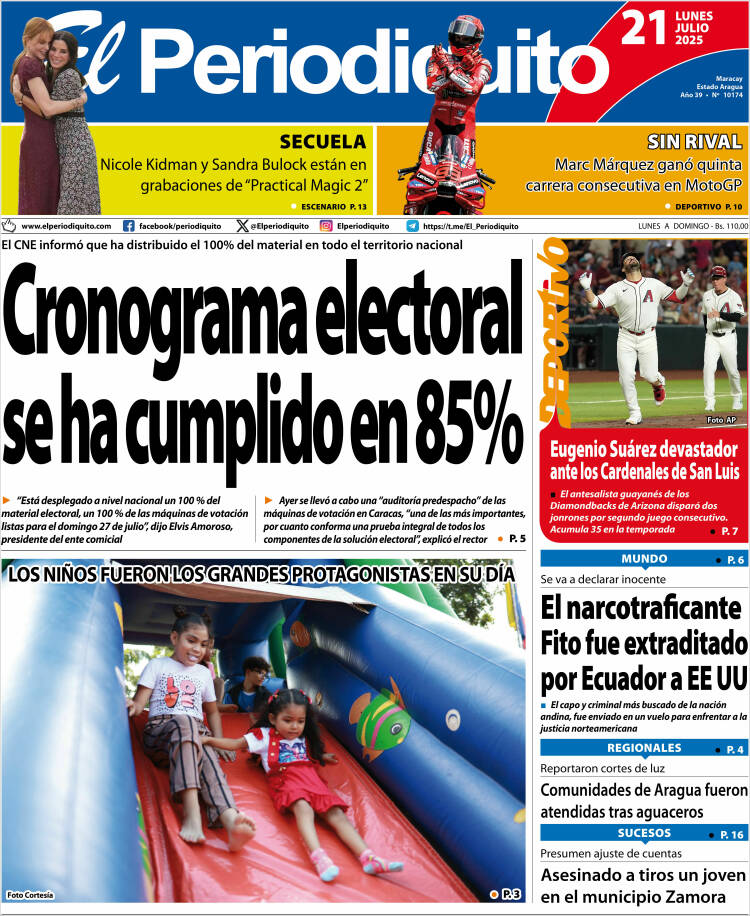 Portada de Periodiquito de Aragua (Venezuela)
