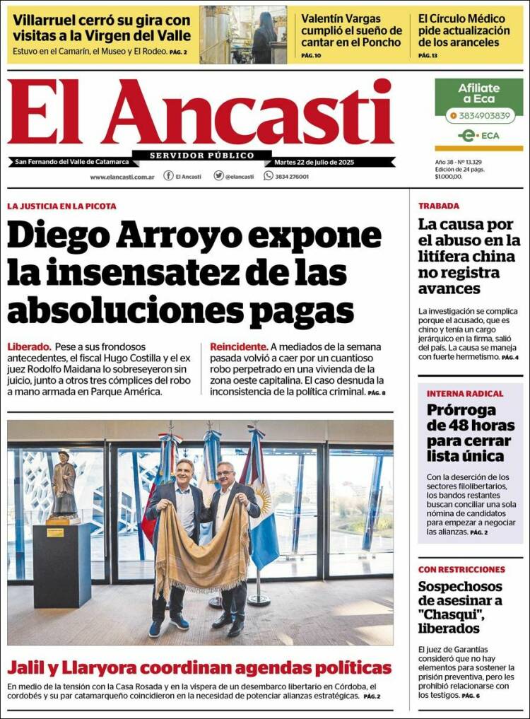 Portada de El Ancasti (Argentina)
