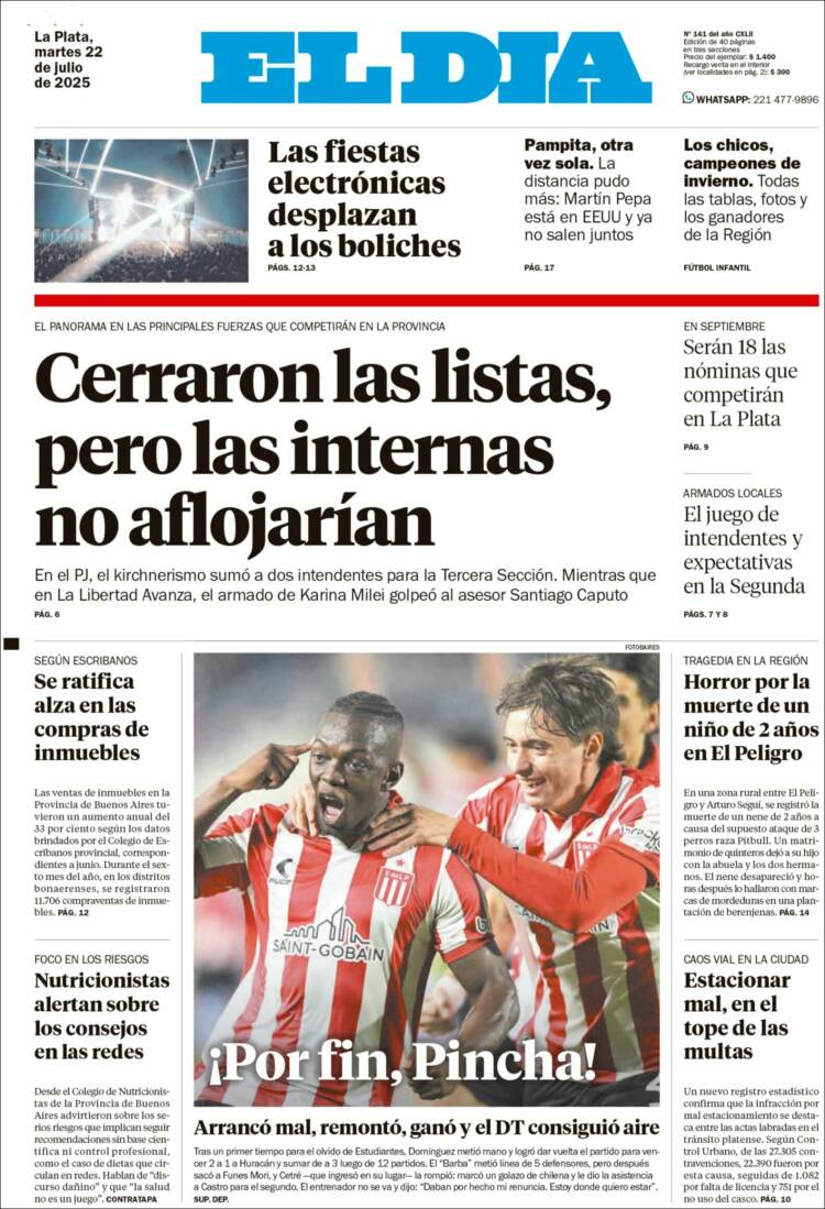 Portada de El Día de la Plata (Argentina)