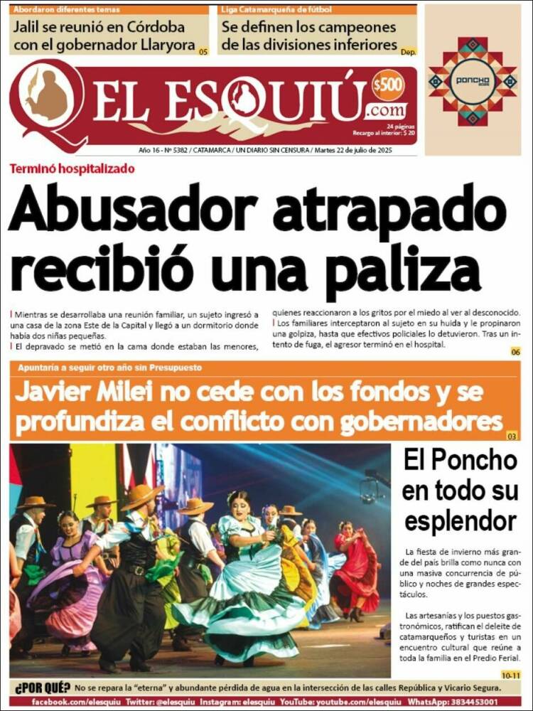 Portada de El Esquiu (Argentina)