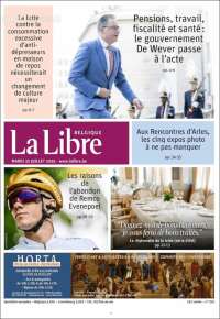 Portada de La Libre.be (Bélgica)
