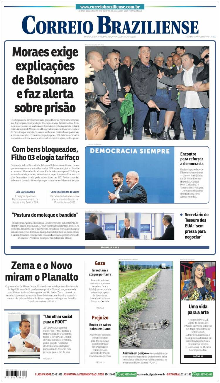 Portada de Correio Braziliense (Brasil)