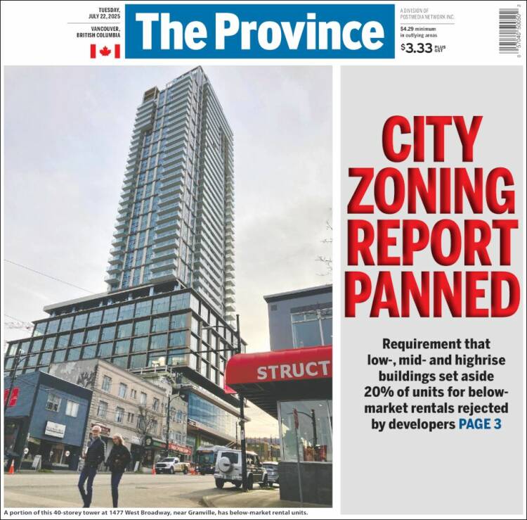 Portada de The Province (Canadá)