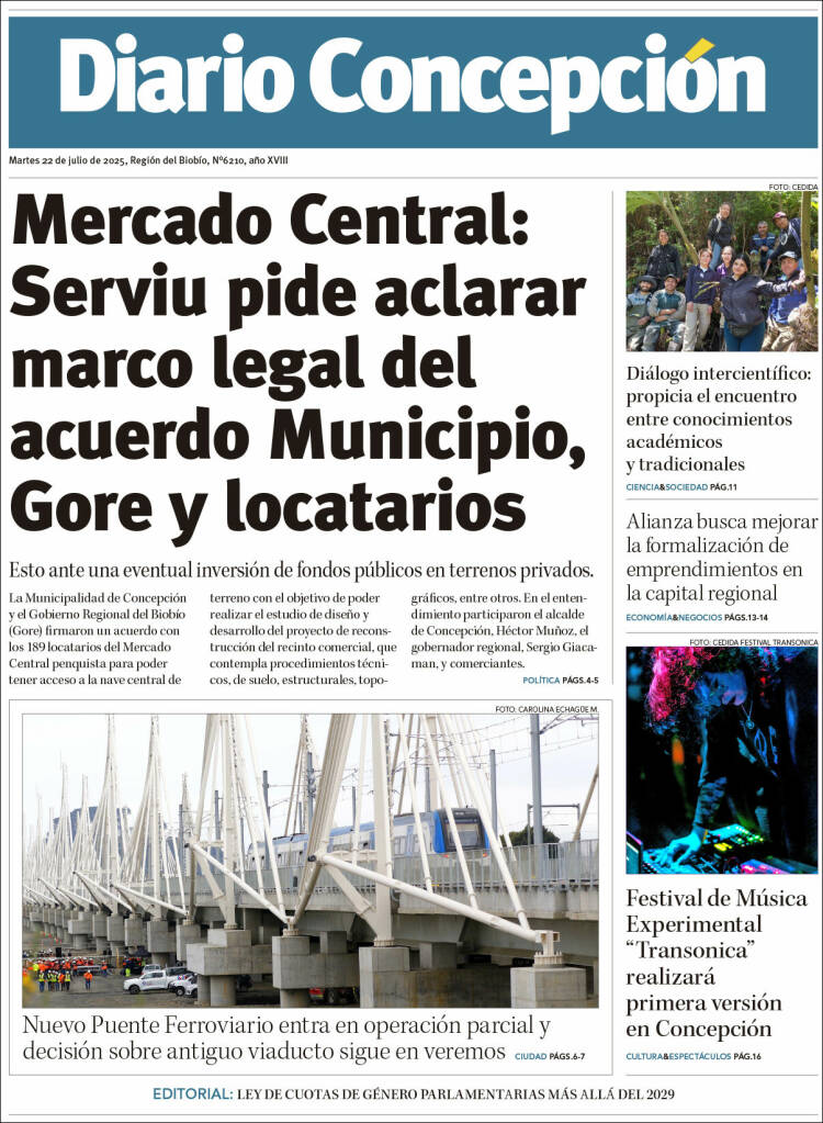 Portada de Diario de Concepción (Chile)