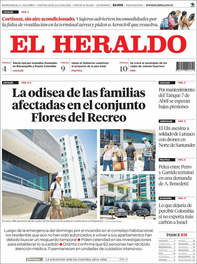 Portada de El Heraldo (Colombia)