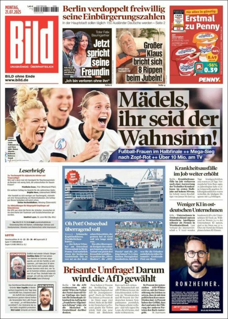 Portada de Bild (Alemania)