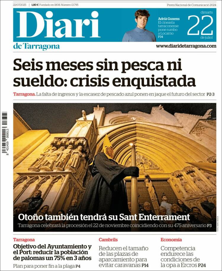 Portada de Diari de Tarragona (España)