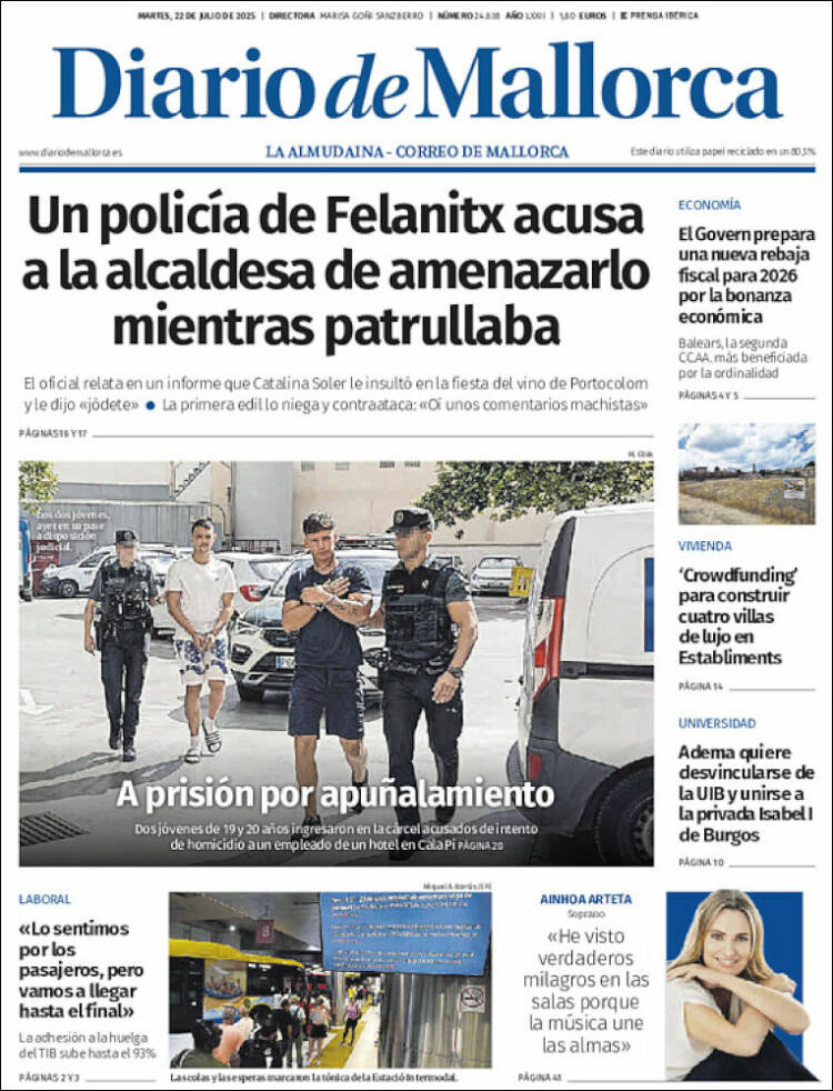 Portada de Diario de Mallorca (España)