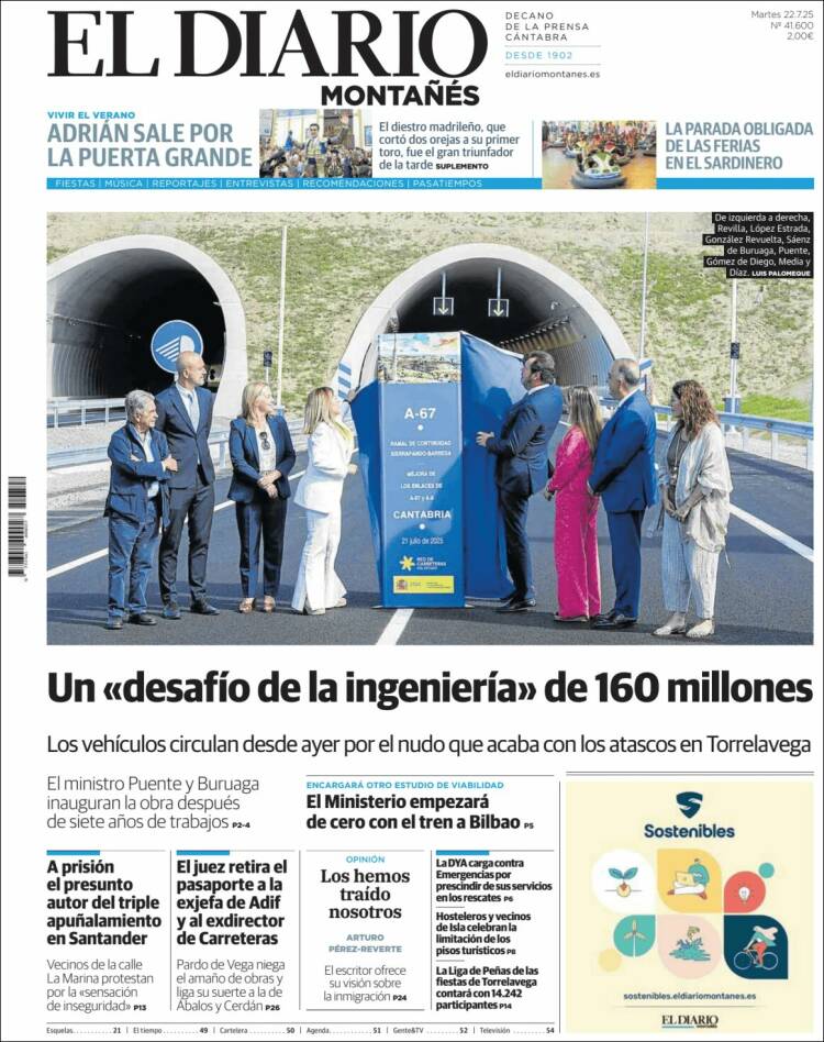 Portada de El Diario Montañés (España)