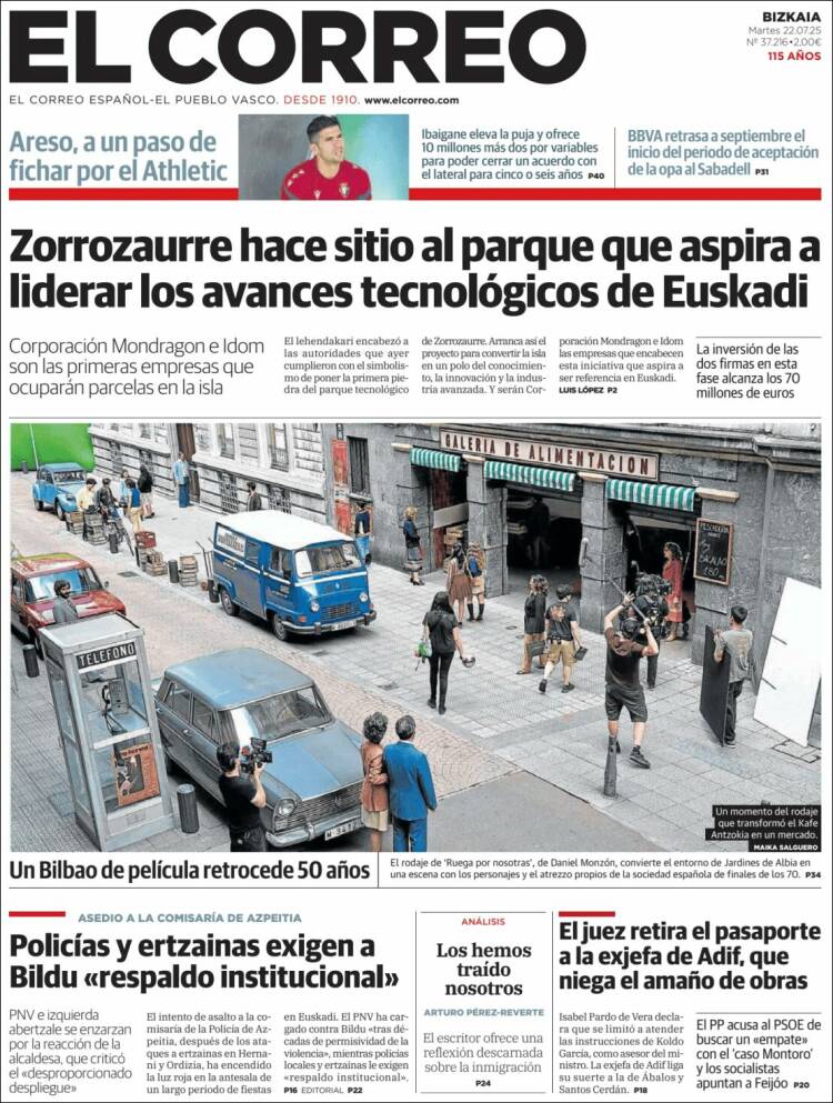 Portada de El Correo (España)