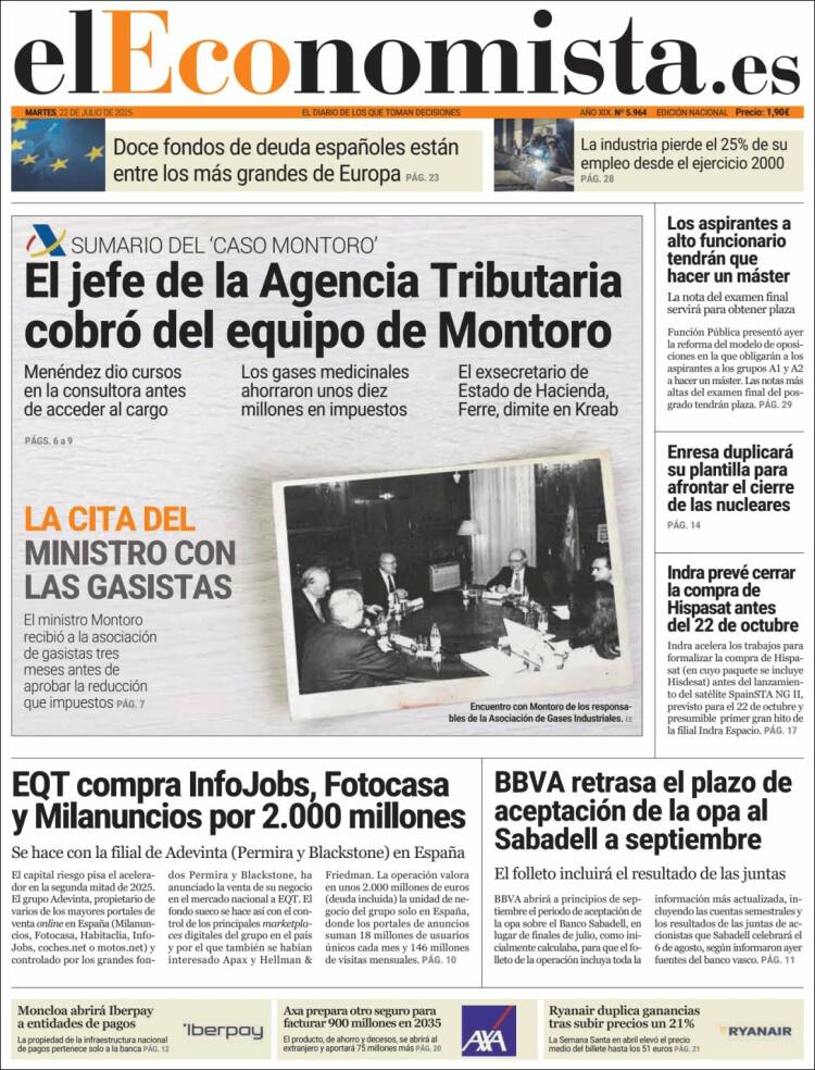Portada de El Economista (Spain)