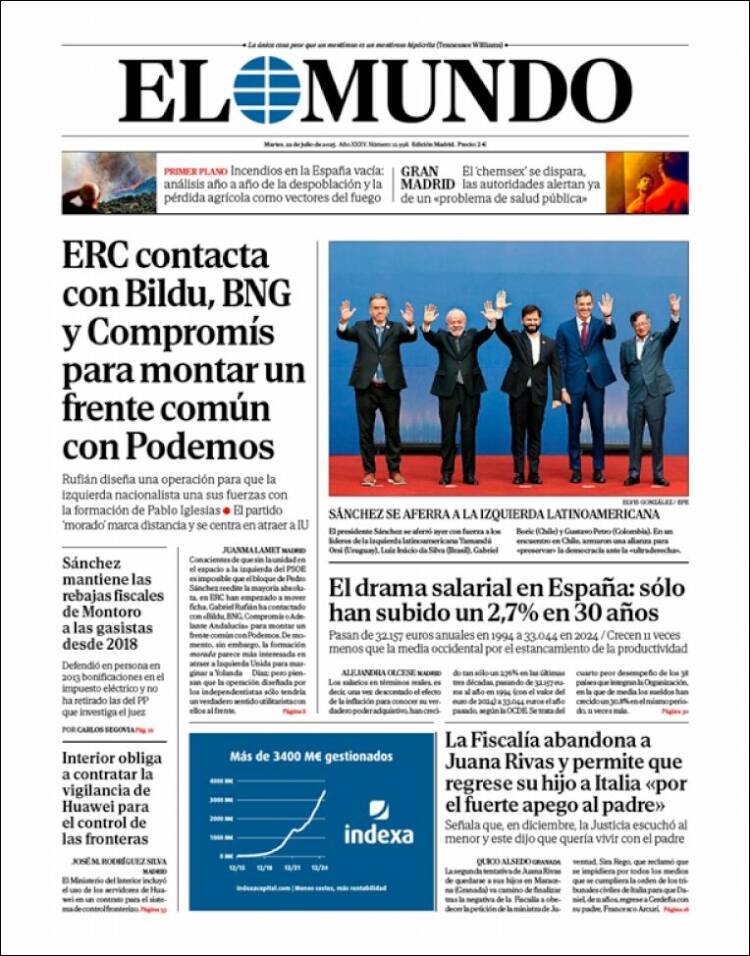 Portada de El Mundo (España)