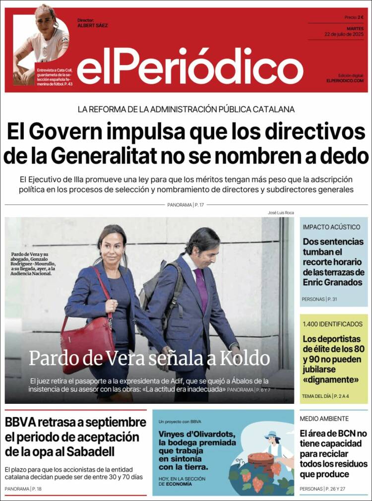 Portada de El Periódico (Spain)